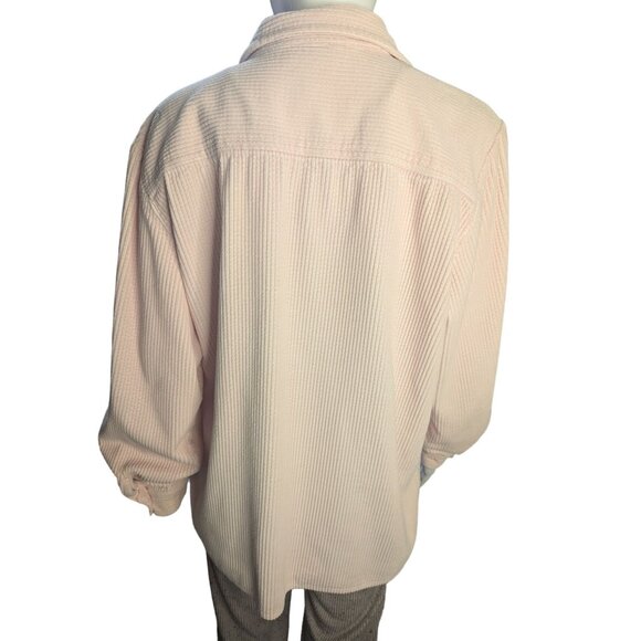Chadwicks Pink Corduroy Shacket Sz M W/Button Closure Pocket Minimalist Modern - Picture 5 of 8